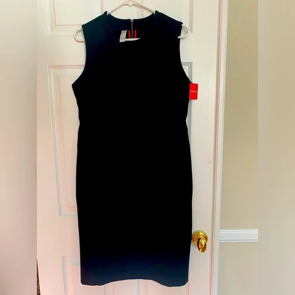 knitted dress high neck Bottle Neck Pleated Docking Knit Dress